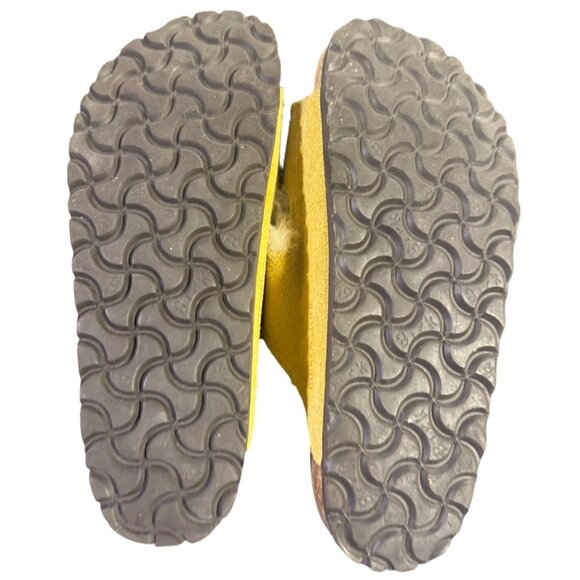 Birkenstock Arizona Fur Shearling Women’s EU 36/ W 5 Yellow Suede Leather Sandal - Picture 9 of 11